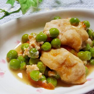 えんどう豆と麩の卵とじ